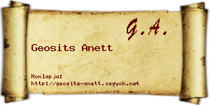 Geosits Anett névjegykártya