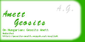 anett geosits business card